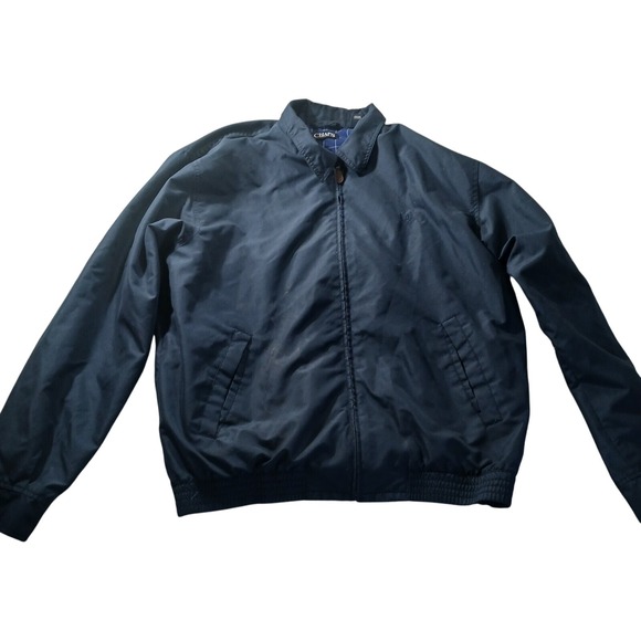Chaps Jacket‎ Full Zip Windbreaker Golf Jacket Lightweight Plaid Lined Mens L - Picture 1 of 9